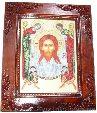 Икона из бисера "Спас нерукотворный" ручной работы - <ro>Изображение</ro><ru>Изображение</ru> #1, <ru>Объявление</ru> #91756