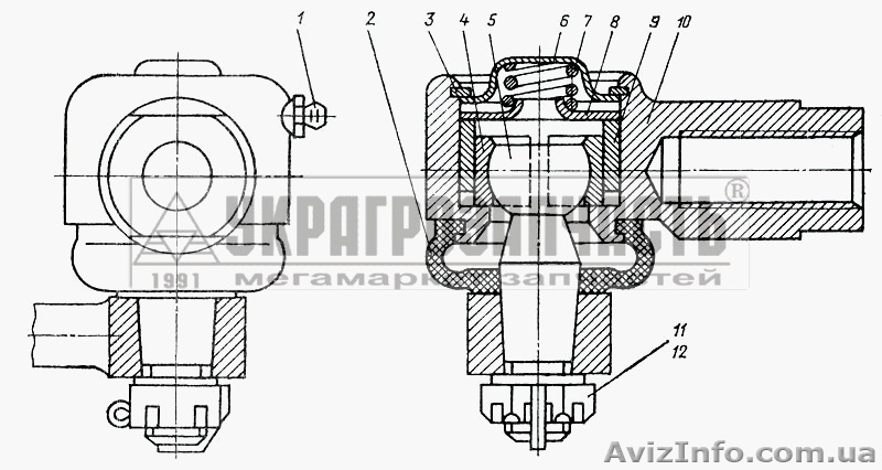 Головка тяги МоАЗ  546-3421016  6442-3421009 правая, левая рулевое управление, п - <ro>Изображение</ro><ru>Изображение</ru> #1, <ru>Объявление</ru> #435318