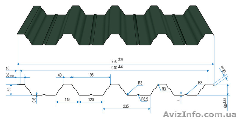  Профнастил Н60 толщена. - <ro>Изображение</ro><ru>Изображение</ru> #1, <ru>Объявление</ru> #1161469