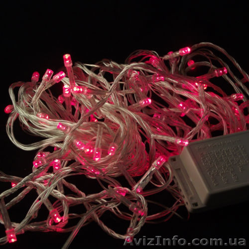 Гирлянда led100 на прозрачном проводе — красный, 100 лампочек - <ro>Изображение</ro><ru>Изображение</ru> #1, <ru>Объявление</ru> #1493550