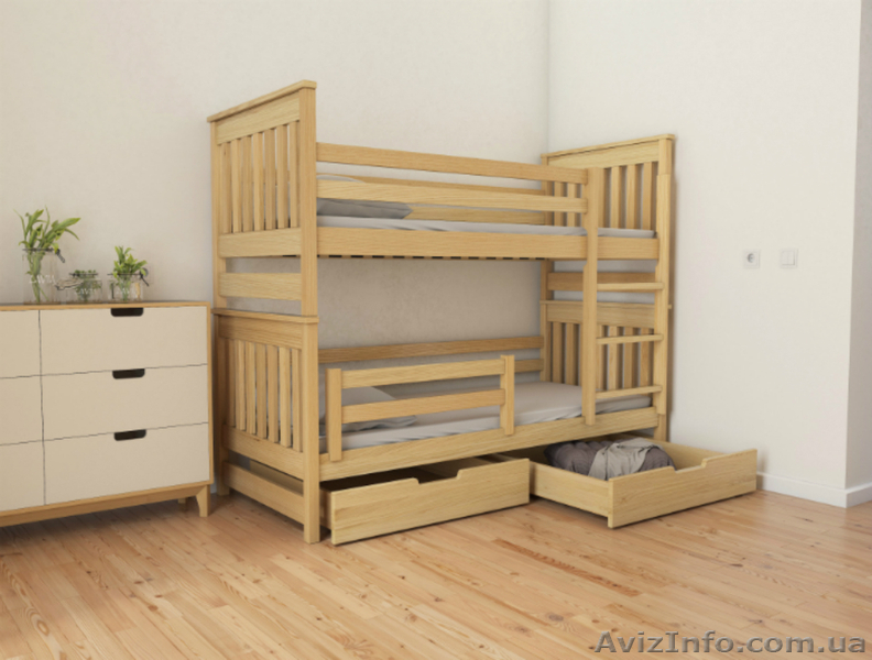 Кровать из дерева "Адель Дуо" двухъярусная детская/подростковая - <ro>Изображение</ro><ru>Изображение</ru> #1, <ru>Объявление</ru> #1404068