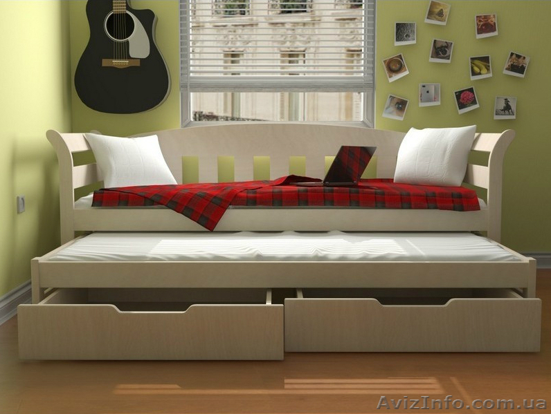 Детская кровать из дерева Тедди Дуо с выдвижным этажом ТМ Луна - <ro>Изображение</ro><ru>Изображение</ru> #1, <ru>Объявление</ru> #1508752