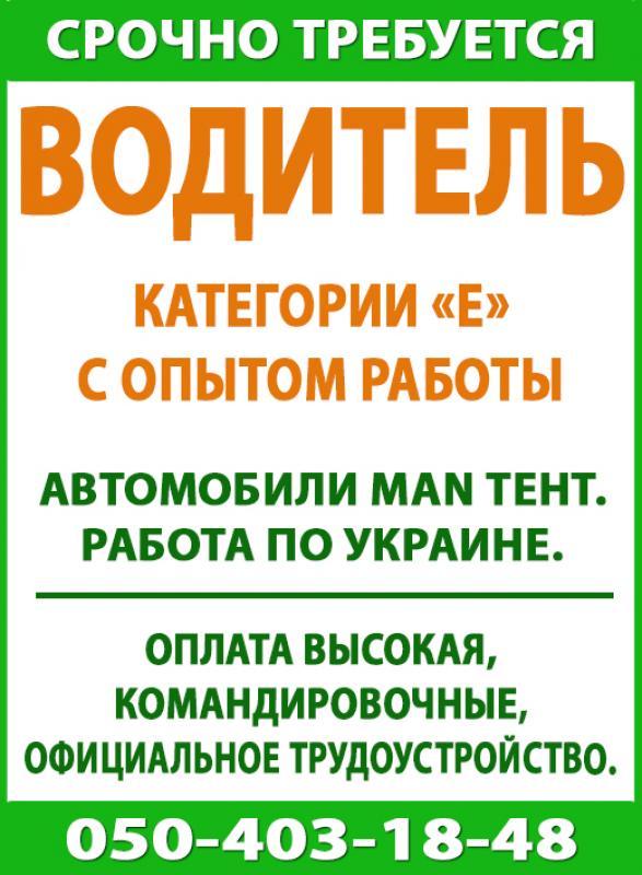 Срочно требуется водитель категории «Е» с опытом - <ro>Изображение</ro><ru>Изображение</ru> #1, <ru>Объявление</ru> #1712595