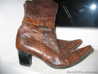 ПРОДАМ сапоги кожаные (Италия) коричневые, 39 размер  - <ro>Изображение</ro><ru>Изображение</ru> #1, <ru>Объявление</ru> #800705