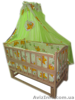 Акция! Комплект для сна! Кроватка маятник, матрас, постель. Новый - <ro>Изображение</ro><ru>Изображение</ru> #1, <ru>Объявление</ru> #1413850