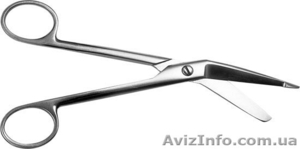 Н-14 Ножницы для разрезания повязок с пуговкой горизонт. изогн., 185 мм - <ro>Изображение</ro><ru>Изображение</ru> #1, <ru>Объявление</ru> #261347