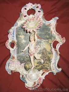 Антикварный сувенир с фигуркой амура из фаянса. - <ro>Изображение</ro><ru>Изображение</ru> #1, <ru>Объявление</ru> #719429