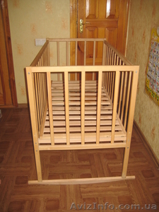 Детская деревянная кроватка с матрацем - <ro>Изображение</ro><ru>Изображение</ru> #2, <ru>Объявление</ru> #742176