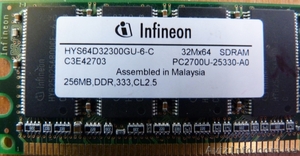 Оперативная память Infineon HYS64D32300GU-6-C (DDR/256MB) - <ro>Изображение</ro><ru>Изображение</ru> #2, <ru>Объявление</ru> #1187164