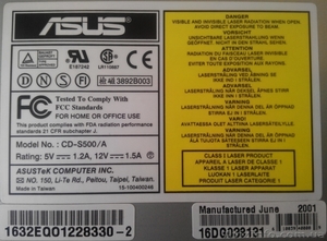 Дисковод Asus CD-S500/A - <ro>Изображение</ro><ru>Изображение</ru> #4, <ru>Объявление</ru> #1267639
