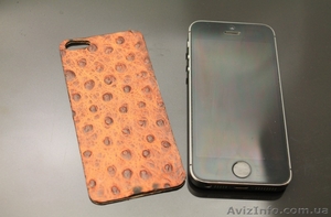 Накладка на iPhone 4, 4s, 5, 5s, 6 из натуральной кожи! (Страус) - <ro>Изображение</ro><ru>Изображение</ru> #2, <ru>Объявление</ru> #1319134