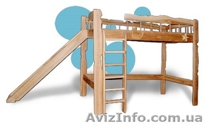 двухъярусная кровать-чердак из ясеня