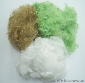 Отходы полиэфирного волокна и нитей.