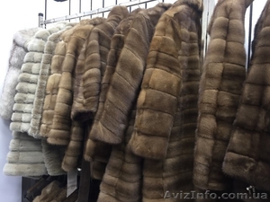 Норковая шуба трансформер голубая