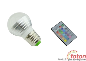 Светодиодная лампа RGB E27 Bulb (ПДУ) - <ro>Изображение</ro><ru>Изображение</ru> #1, <ru>Объявление</ru> #1589462