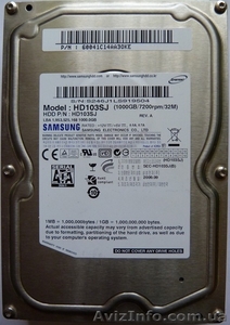 Жесткий диск (не рабочий) Samsung HD103SJ - <ro>Изображение</ro><ru>Изображение</ru> #1, <ru>Объявление</ru> #1591984