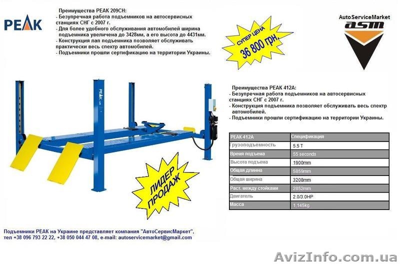 Подъемник четырехстоечный, гидравлический PEAK 412A. - <ro>Изображение</ro><ru>Изображение</ru> #2, <ru>Объявление</ru> #226192
