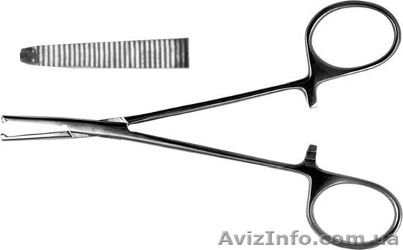 З-119 Зажим кровоостанавливающий 1х2 зубый зубчатый изогнутый № 1, 160 мм Кохер - <ro>Изображение</ro><ru>Изображение</ru> #2, <ru>Объявление</ru> #261299