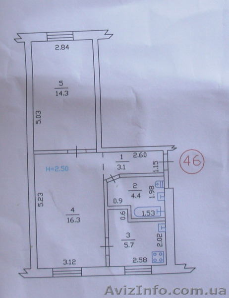 Продам свою 2-х комнатную квартиру с капитальным ремонтом. - <ro>Изображение</ro><ru>Изображение</ru> #1, <ru>Объявление</ru> #310442