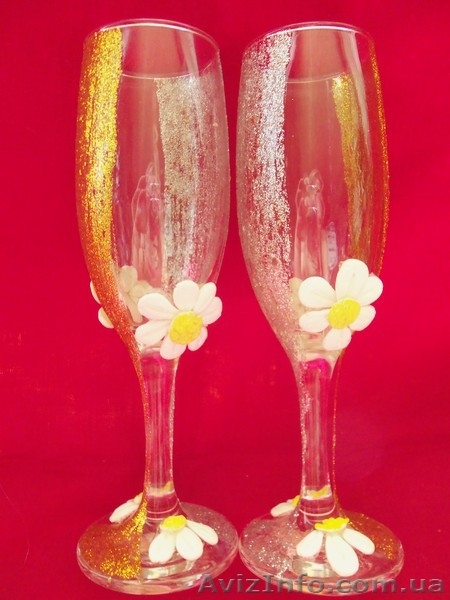 Свадебные бокалы ручной работы - <ro>Изображение</ro><ru>Изображение</ru> #3, <ru>Объявление</ru> #375465