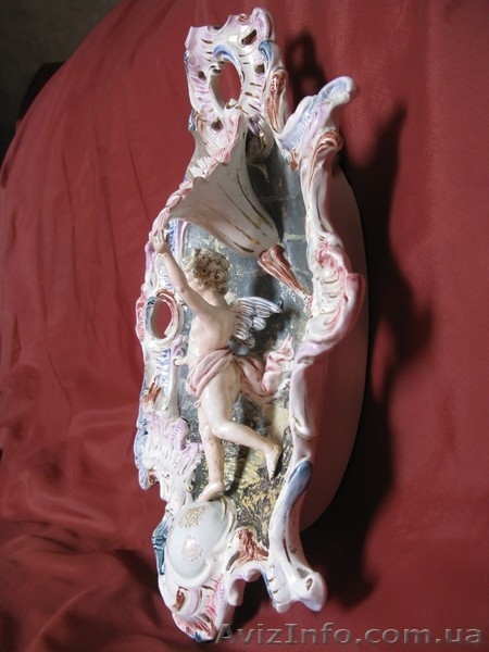 Антикварный сувенир с фигуркой амура из фаянса. - <ro>Изображение</ro><ru>Изображение</ru> #7, <ru>Объявление</ru> #719429