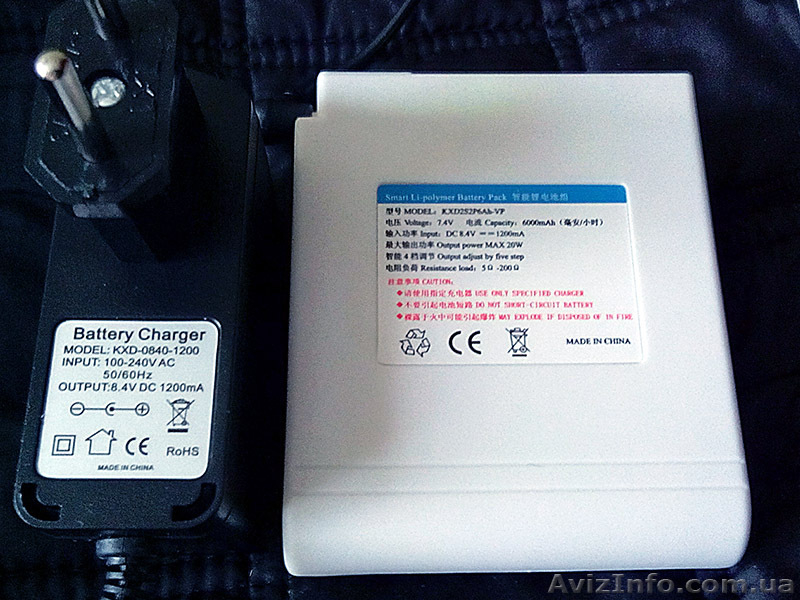 Жилет с электроподогревом, литий аккумулятор 6000mAh 7,4V - <ro>Изображение</ro><ru>Изображение</ru> #4, <ru>Объявление</ru> #1015068