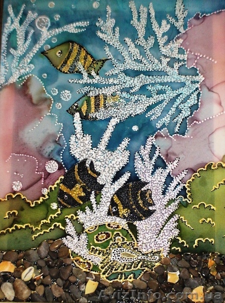 "Подводный мир" - техника холодный батик . - <ro>Изображение</ro><ru>Изображение</ru> #3, <ru>Объявление</ru> #1060584