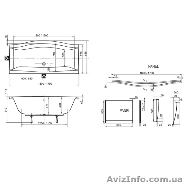 ванна Ravak Magnolia 180x75 - <ro>Изображение</ro><ru>Изображение</ru> #3, <ru>Объявление</ru> #1069218