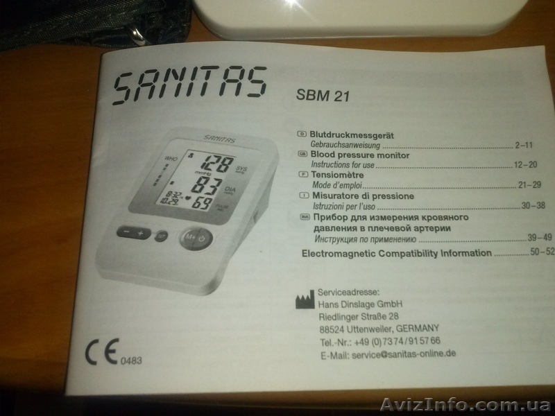 тонометр SANITAS SBM 21 (новый) - <ro>Изображение</ro><ru>Изображение</ru> #3, <ru>Объявление</ru> #1233020
