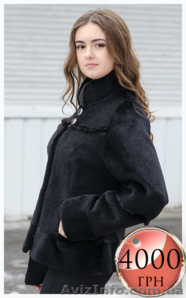 Полушубок из норки с отделкой из чернобурки цвета  графит по акционной цене - <ro>Изображение</ro><ru>Изображение</ru> #3, <ru>Объявление</ru> #1354931