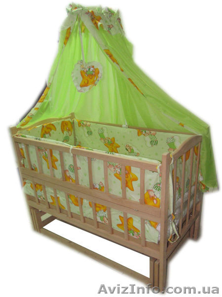 Акция! Комплект для сна! Кроватка маятник, матрас, постель. Новый - <ro>Изображение</ro><ru>Изображение</ru> #1, <ru>Объявление</ru> #1413850