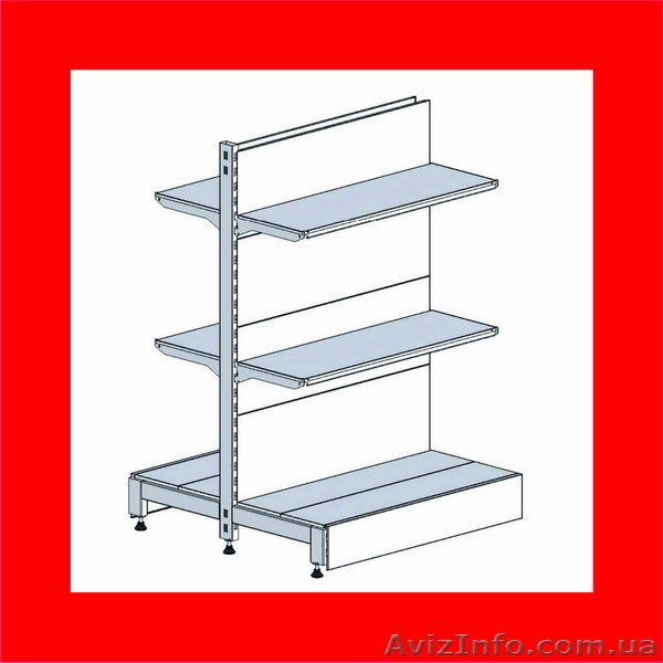 Рассрочка! Стеллаж металлический двусторонний - <ro>Изображение</ro><ru>Изображение</ru> #1, <ru>Объявление</ru> #1457484