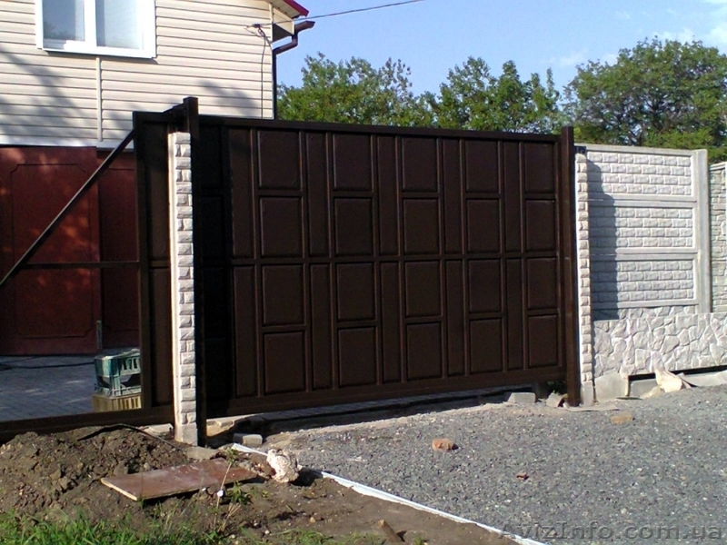 Ворота, + Калитки, Филенчатые "шоколадка", гладко листовые, профлистовые - <ro>Изображение</ro><ru>Изображение</ru> #1, <ru>Объявление</ru> #1465241