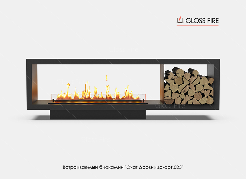 Вбудований біокамін Очаг Дровница 1200 - арт.023 Gloss Fire  - <ro>Изображение</ro><ru>Изображение</ru> #3, <ru>Объявление</ru> #1742152